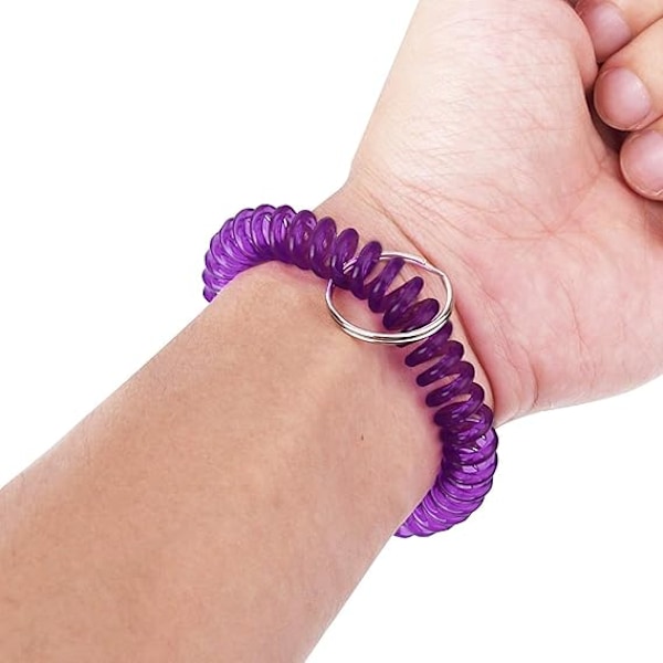 8 stk Stretchy Spiral Nøkkelring - 8 Farger Fargerik Plast Keycha