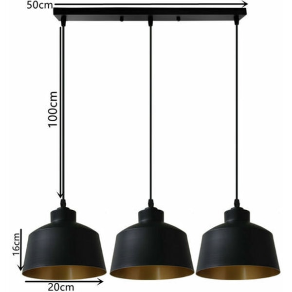 Modern kreativ dekorationshängande ljuskrona industriell hängande lampa justerbar smidesjärn hängande lampa 3 lampor - Bl