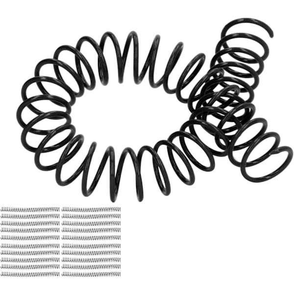 Spiralbundna spolar, 20 stycken, spiralbundna plastspolar, 19 mm, 3/4 tum innerdiameter, 30 hål, spiraler för A4- och A5-anteckningsböcker (svart) svart