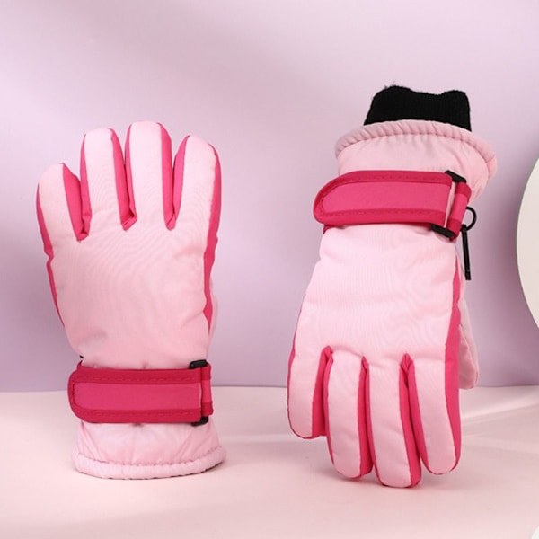 Skihansker for barn, langermede votter ROSA - spottsalg pink
