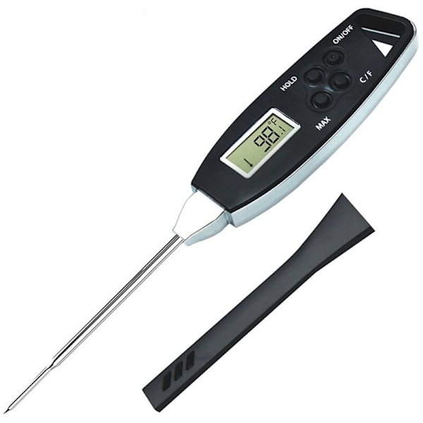 Vattentät matnålstermometer för kök, grill (svart)