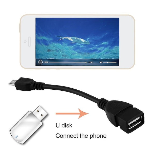 SQBB 3x USB 2.0 A hona till mikrob hane omvandlare Otg adapterkabel för smarttelefon