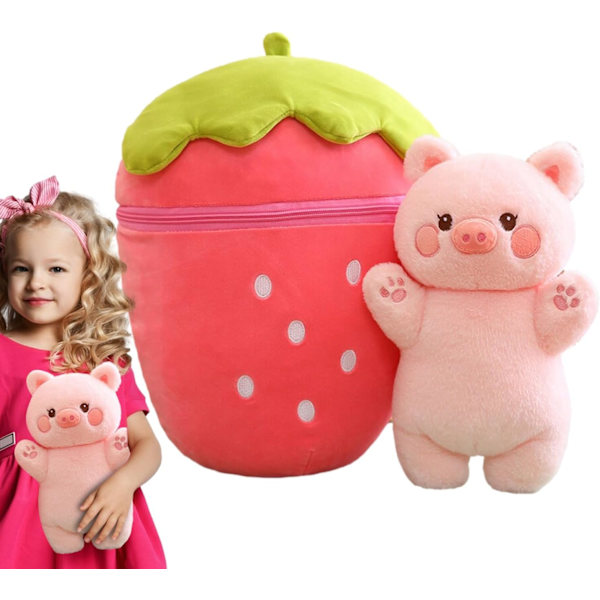 Kawaii mansikkapupu pehmo u2013 käännettävä porkkanatyyny, jänis, pehmolelu pojille ja tytöille Rosa gris