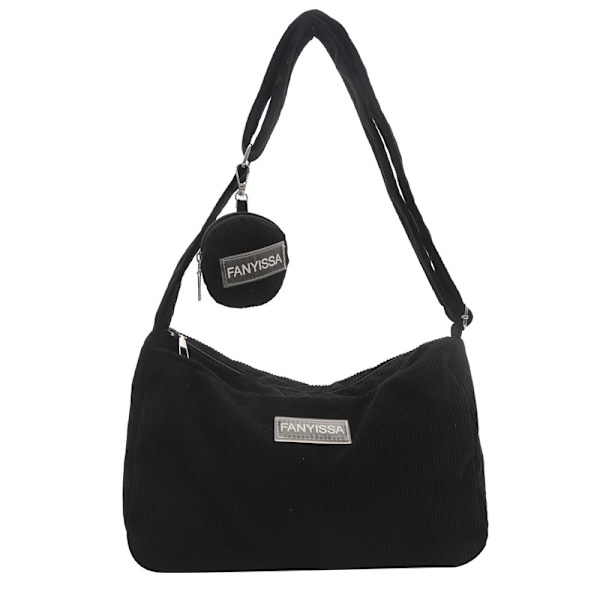 2024 Ny Crossbody-väska Studentväska för klass Kvinnlig Ins-stil Japansk Stor kapacitet Enfärgad Canvasväska Axelväska Brun