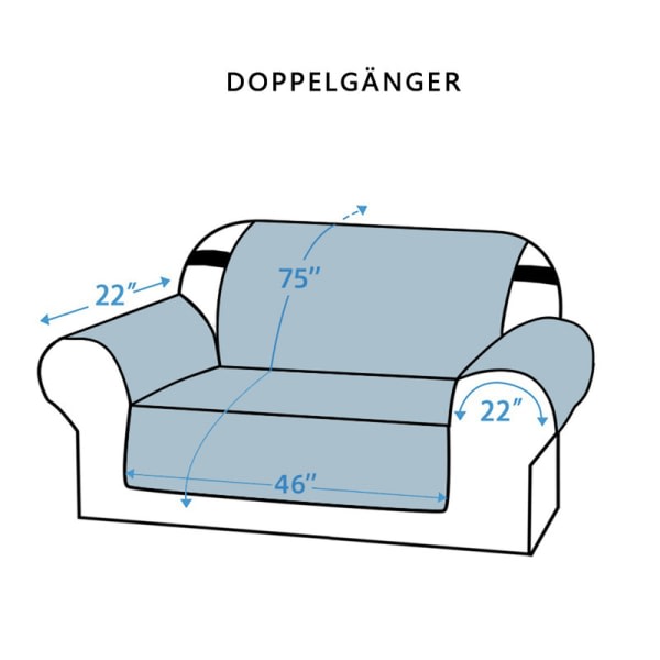 Vattentätt och halkfritt soffskydd med elastiska band Tvättbart soffskydd Marinblå Hölje till dubbel soffa