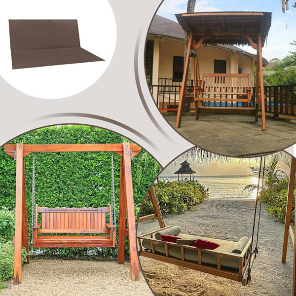 Uteplats Swing, Swing Seat Replacement | Hängmatta Swing, Byte av gungstolsöverdrag, vattentätt gungkuddfodral för gungor för utomhusveranda Kaffe 138x50x50 cm