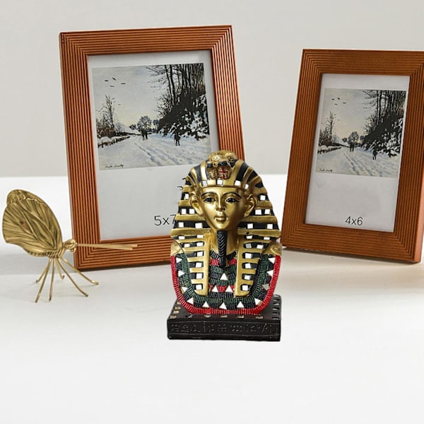 Egyptisk farao staty set | Mumie och sfinx skulpturer | Mytologi inspirerade ornament | Unik hemdekorsamling | Sfinxfigurer D
