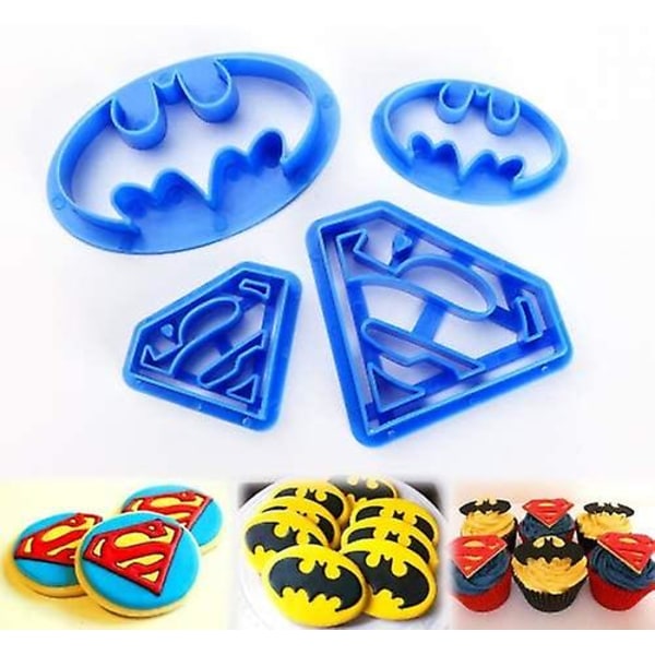 4 Super Hero Cookie Cutters Cookie Decorations (super Hero)