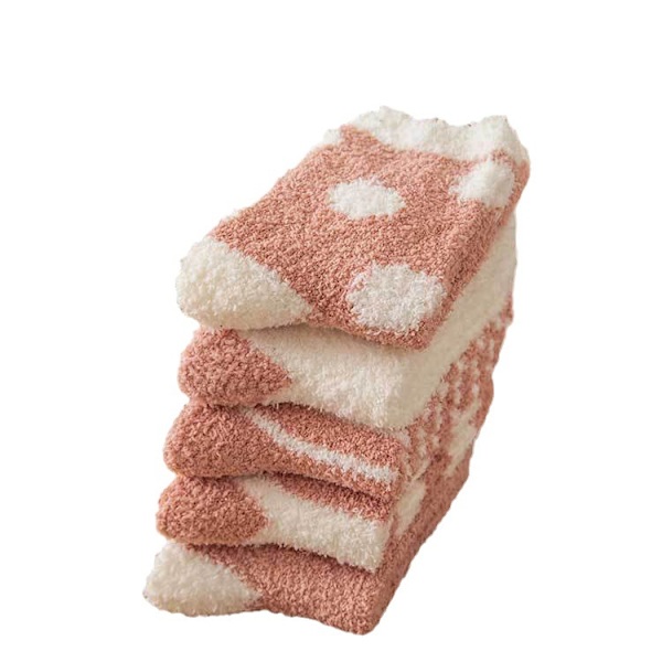 5 par korallfleece strumpor