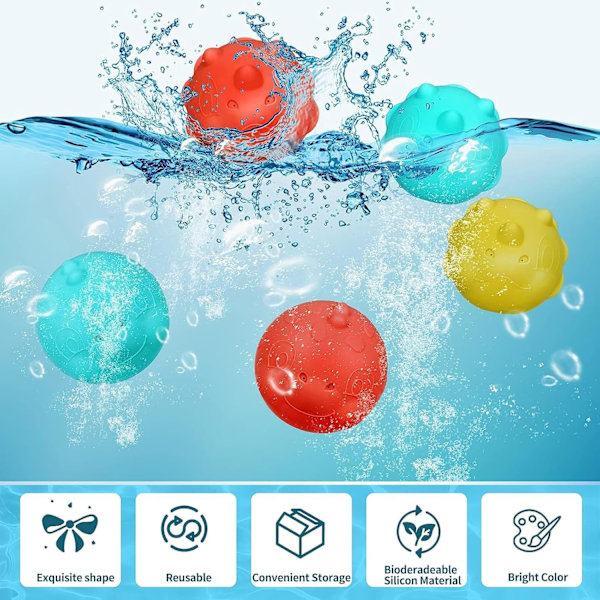 15 stk. Selvlukkende Vandbomber, Genanvendelige Silikon Splash-bolde til Pool & Strandfest Sjov 15 pcs