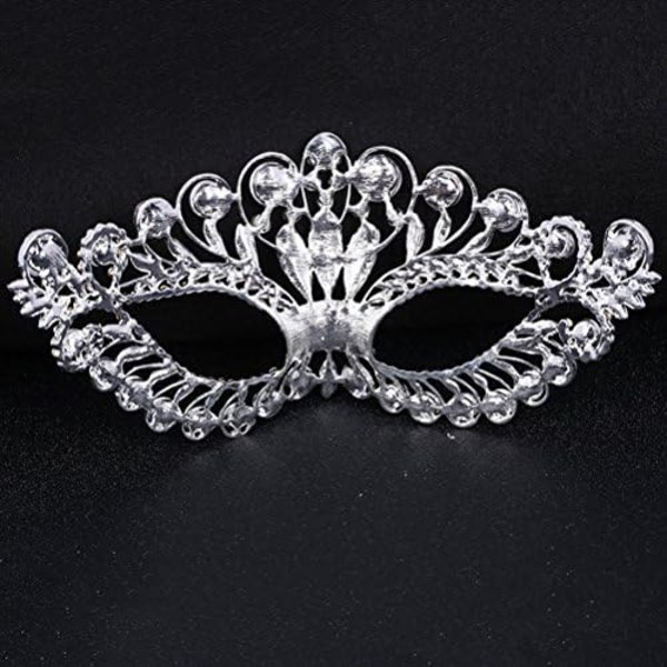Luksuriøs Maske med Metallkrone for Kvinner - Maskeradeball