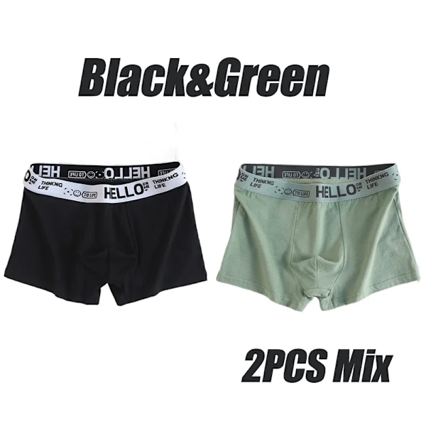 5 kpl Herrunderkläder Man Boxersexiga kalsonger Bekväma Andas Mode Pojkar Trosor Underkläder Boxershorts Herr 2PCS-Mix-04 2PCS-Mix-04 4XL-90-100kg
