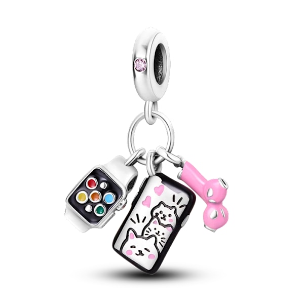 925 Sterling Silver Katt Och Hund Serien Bästa Vän Hängande Fit Original Pandora Armband Charms Pärla Halsband Diy Fe Fe Fe Fe Fe Fet Smycker SMC3800