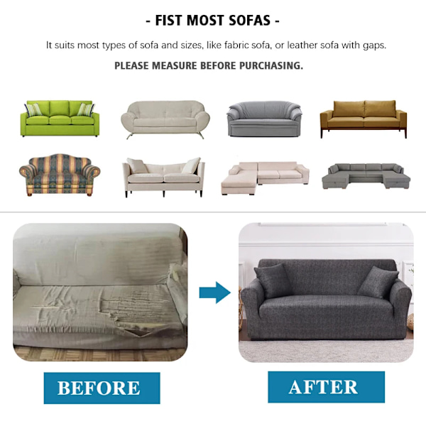 Elastiske sofaovertræk til stue Geometrisk lænestol Loveseat Cover Hjørne L-formet sofa Skal bestille 2 dele cover Farve 1 Medium(145-185cm)1pc