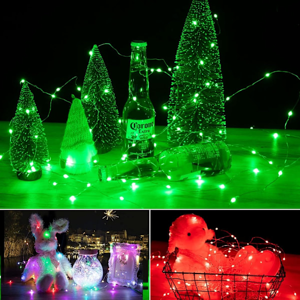12 Pak Batteridrevne Fe-Lys, 7ft 20 LED til Bryllup, Mason Jar 6 Colors 12 Pack
