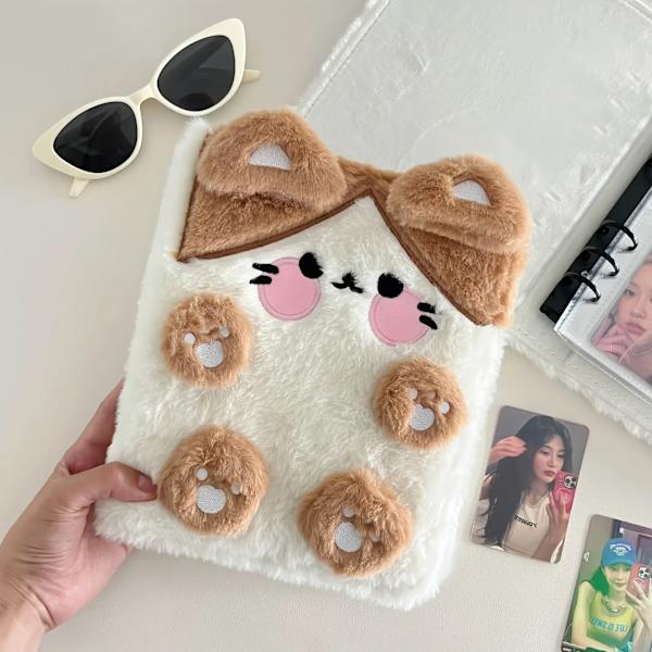 A6 Bindemedel Fotoalbum Innehavare Söta Plysch Hund Katt Fotoalbum Kpop Idol Fotokort Samla Boka Studenter Skola Anteckningsbok Brevväxlar A6 10 sidor