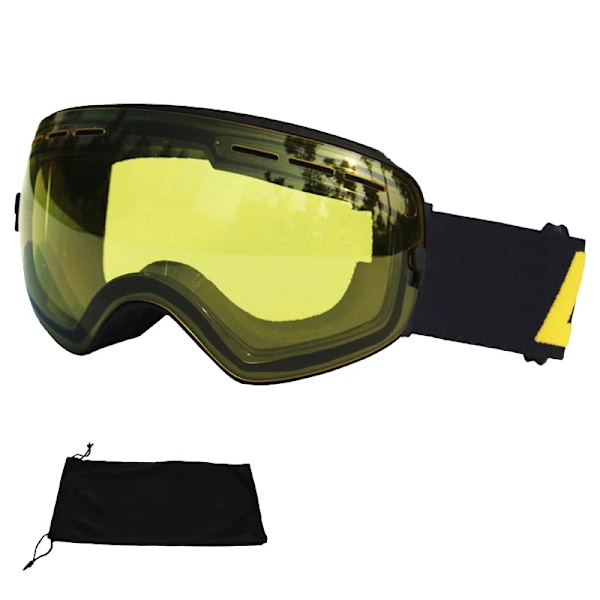 Skidglasögon Dubbellager Anti-dimma UV 400 Skidglasögon Män Kvinnor Skidåkning Snowboard Skateboard Snow Goggles Skidmask Yellow without Box