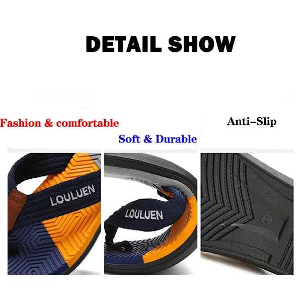 Menn Flip Flops Slides 2023 Trend Sommer Anti-Slipd Mann Toffpar Utendørs Lys Casual Strand Mann Sandaler Husholdning Slides For Menn Mørk blå 45