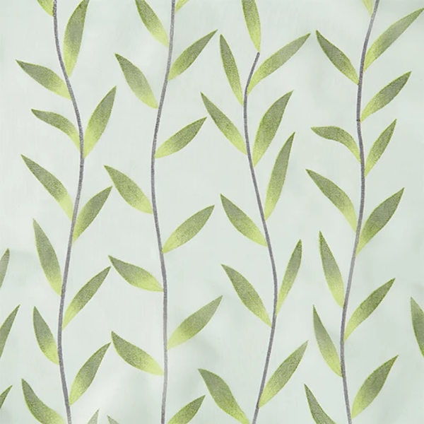 Leejoom Tulle Gardin Transparent Skærm Grøn Pileblad Gardin Offset Proces Vindue Skærm Hjem Indretning Tulle Gardin W100 XL200cm 1stk