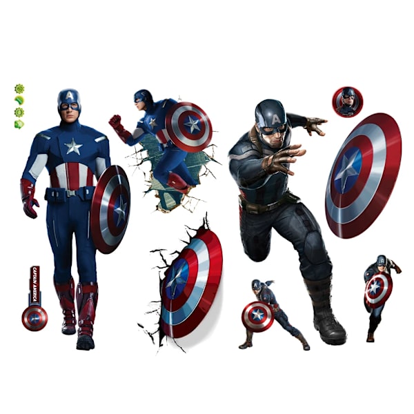 Spiderman Super Captain America Hulk Hjältar Väggdekaler För Barnrum Hem Sovrum Pvc Inredning Tecknad Film Väggkonst Dekaler 2