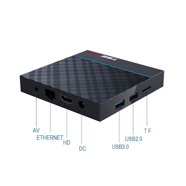 T95 MAX+ S905X3 set top box 4GB/64GB Android 9.0 Dual WIFI+BT 8k HD nätverksspel TV BOX Fjärrkontroll endast EU Remote control only