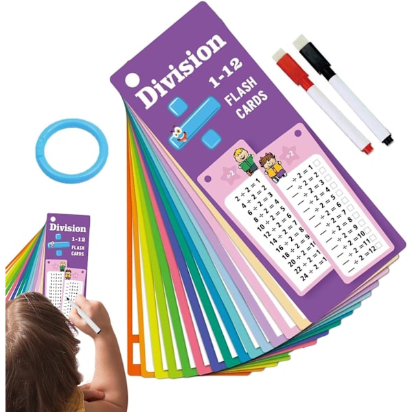 Radera Math Flash Cards | Multi Math Inlärningsverktyg för Barn & Småbarn Division B