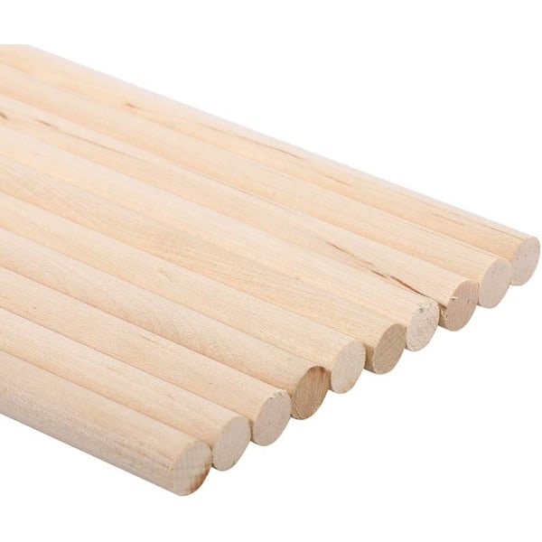 Trepinnar, 10 stk 30 cm lange DIY-håndverkspinnar Trepinner Stangstenger Søte trær Treverktøy 5 størrelser (10MM*30CM) 10MM*30CM