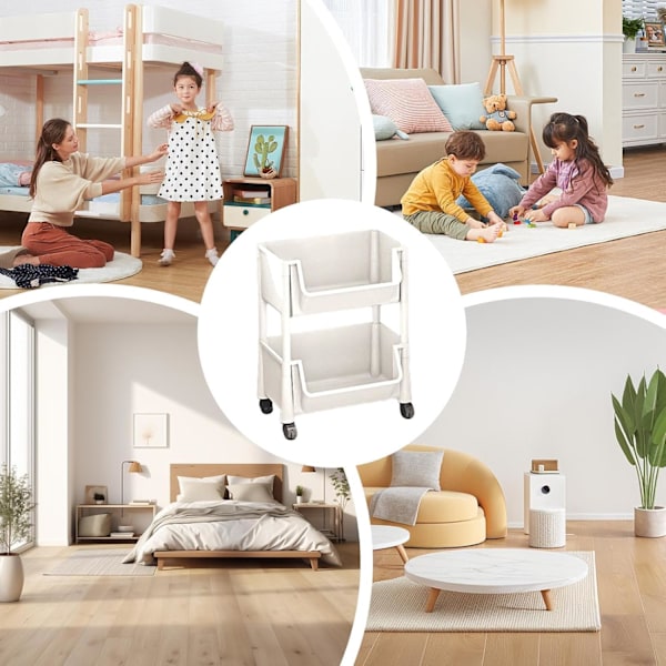 Rullende Opbevaringsvogn, Multi-Niveau Organizer med Hjul til Bøger og Legetøj 2nd floor