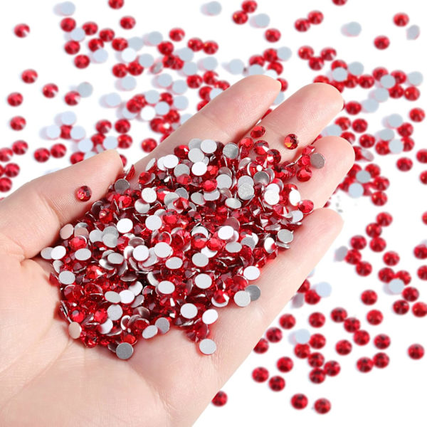 14400 stk Røde Flade Rhinestones til DIY Håndværk, Lys Siam, SS6, 1,9-2,1 mm Light Siam SS6/14400pcs