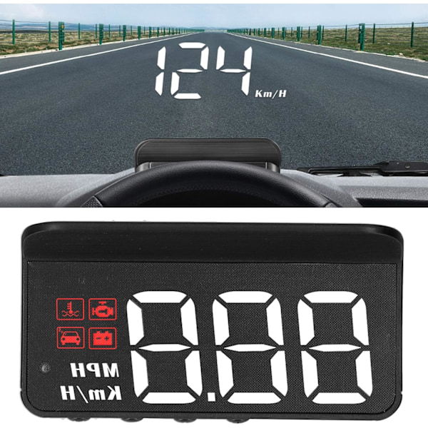 Bil OBD2 HUD Head Up Display Vindruta Projektor Flerfunktionsmätare Larm Trötthet Körpåminnelse