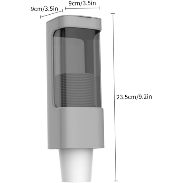 Kertakäyttöinen kuppiannostelija seinäkiinnitys vetotyyppinen paperikuppiteline järjestäjä kone harmaa seinäkiinnitys kertakäyttöiset kuppiannostelijat Grå