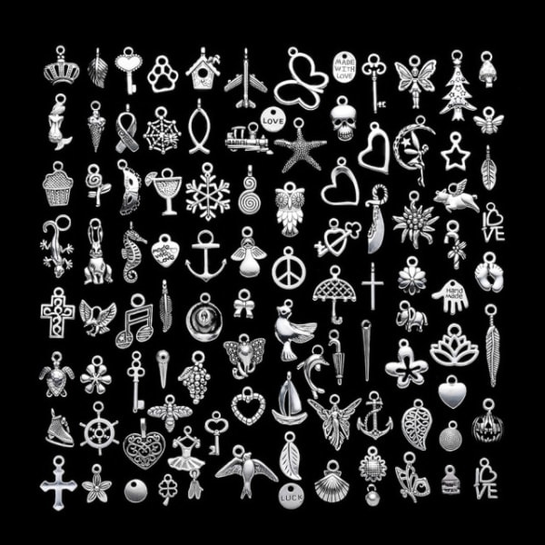 CQBB Partihandel Bulk Lots Smycken Göra Silver Charms Mixed Smooth