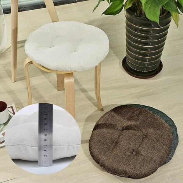 Rund stolsdyna stolskudde för hemmakontor trädgård dekorativ kudde för uteplats tatami sittplats inomhus utomhus， Beige 40 *