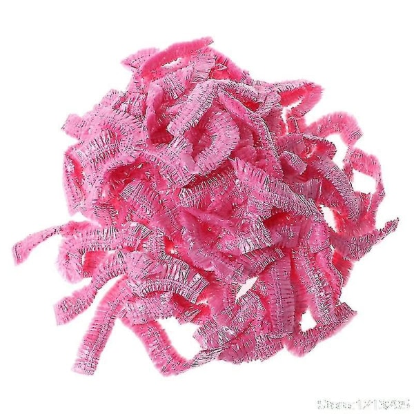 100 st klara engångsduschmössa för frisörsalong Elastiska vattentäta cap - rosa