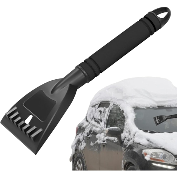 Isskraper for bil frontrute, isskrape snøbørste for bil frontrute 32 cm, ergonomisk skumgrep bil snø isskrapere for vinduer biler, lastebiler, suver Svart