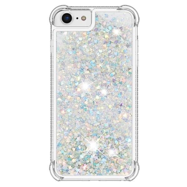 Sommarrea Kotelo iPhone SE 2022/2020 / iPhone 8 Puskurikotelo Glitter Bling Liikkuva Hopea none