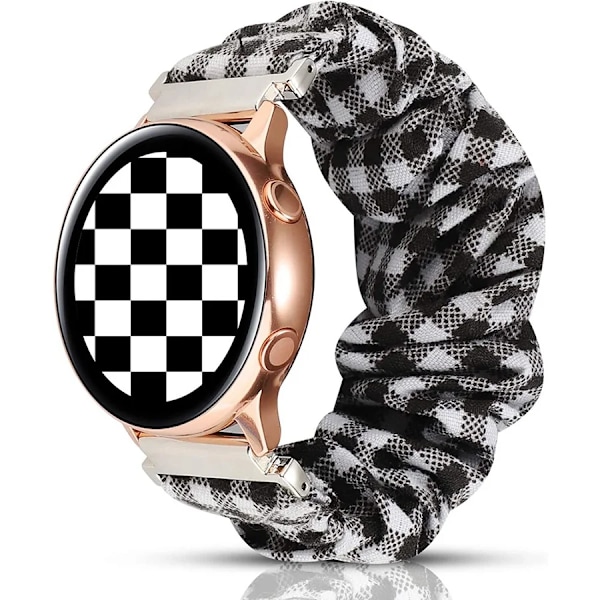 Elastinen nylon Samsung Galaxy Watch 4 40mm 44mm rannekkeet Scrunchies rannekkeet Samsung Galaxy Watch4 Classic 42/46mm Musta Valkoinen active2