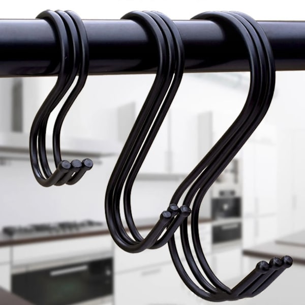 10/6/2 st Kökskrokar Hängande metallkrok Svart/silver Rostfritt stål organizer hållare användbar köksredskap 10pcs Svart krok 7cm
