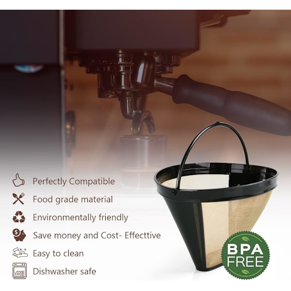 Genanvendeligt Keglekaffefilter nr. 4, Permanent Filter i Rustfrit Stål