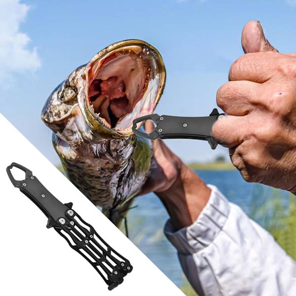 Fiskgripare & Utrustningsorganisatör, Robust Fiskhanteringsverktyg, Krokhjälp Black