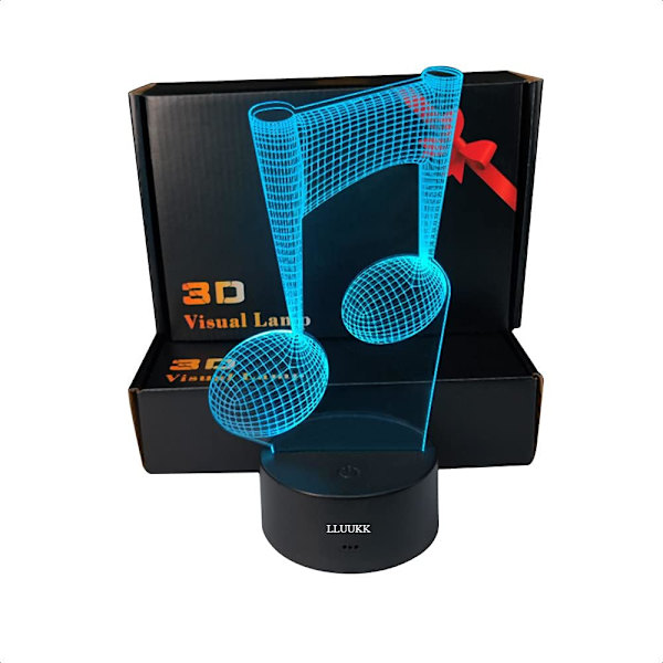 3D nattlampa Notform 2D bordslampa för musik gitarrälskare