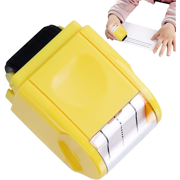 Stempelrulle for håndskriftøving, lærers blekk-stempel for barns skriving yellow