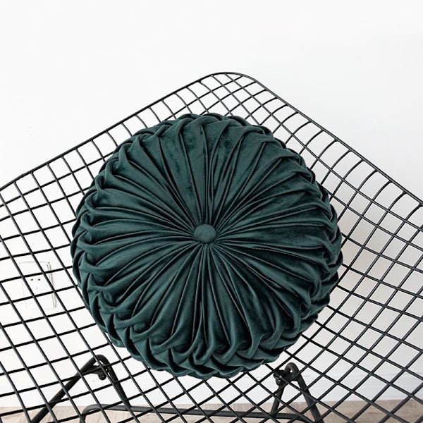 Nordisk gresskarpute, lys luksuriøs ren farge fløyel pute, rund hjul futon i stuen, tatami (mørkegrønn) for vinduskarm pute, d