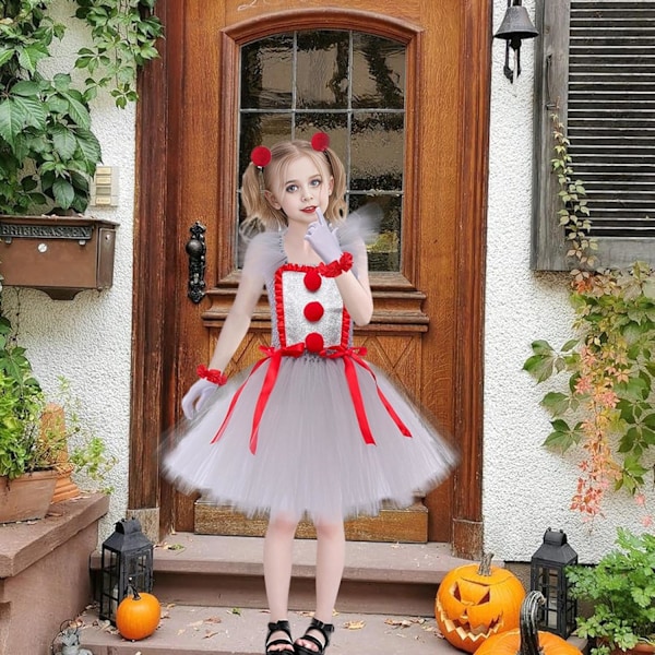 Pennywise Pelottava Pellen Halloween-asu, Tyttöjen Pukeutumisasu, Koko Large L