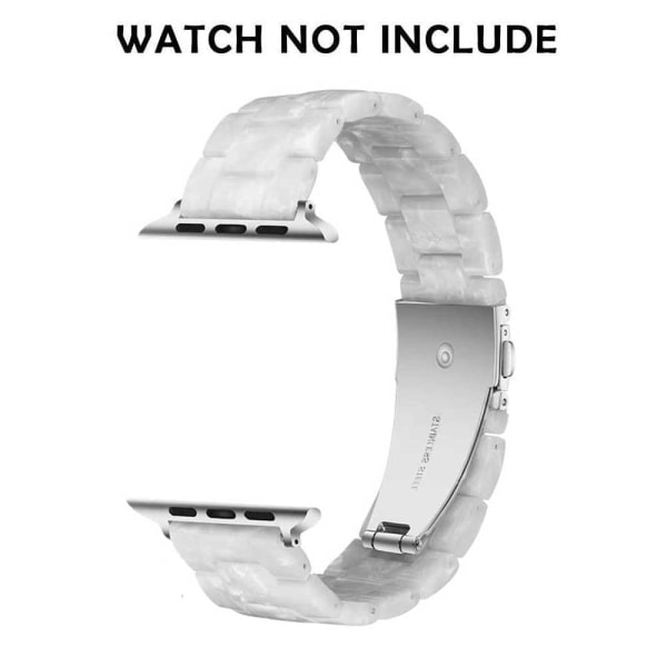 CQBB Kompatibel med Apple Watch armband 38-40 mm/42-44 mm Series 5/4/3/2/1, Slim Resin Armband -38-40 mm-Pärlvit