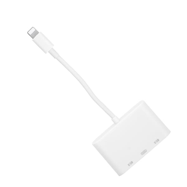 For IOS til Dual USB Expansion Dock Interface OTG Connector Hub Converter med kameralæser_max