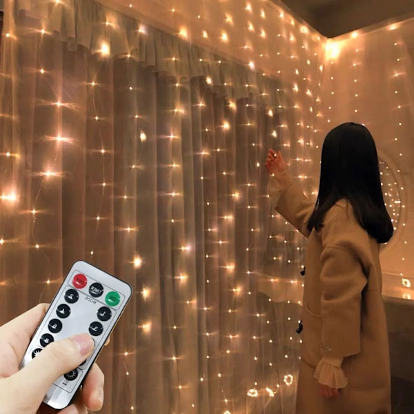3m/6m Gardingirlande på vinduet USB -strenge Fairy Festoon Fjernbetjening Julebryllupsdekorationer til hjemmet Varme lys