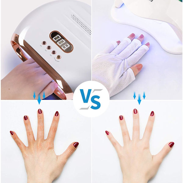 Nagelhandskar UV-skyddshandskar Fingerlösa handskar Manicure Gel N