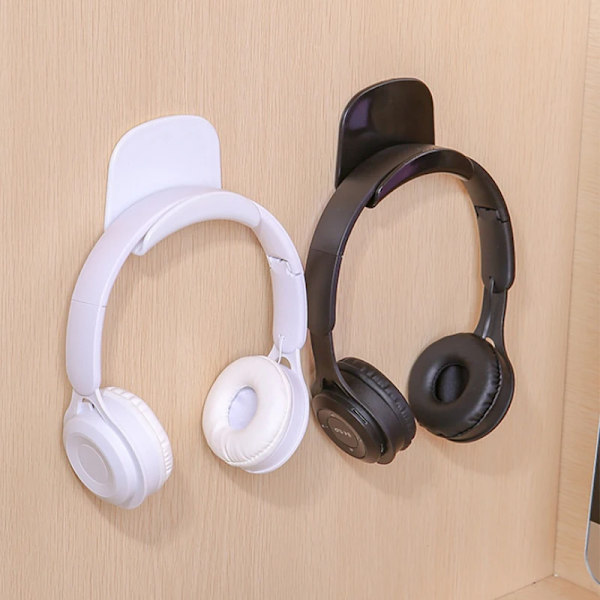 Punch-Fri Huvudmonterad Hörlurad Fäste Lagring Hook Dormitory Väggmonterad Dator Headset Hållare Öronvisning Stativ White