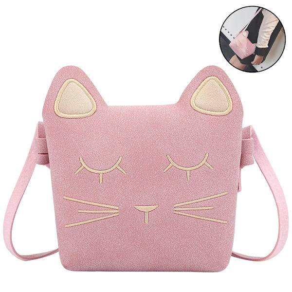 1 stk. Kattehåndtaske til små piger Småbørn Crossbody-pung pink